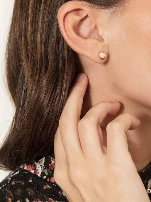 HEART EARRINGS IN ROSE GOLD BY CIVITA QUERIOT O17O02LOVE