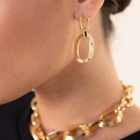 ORECCHINI CATENA OVALE TRIANGOLI 2148