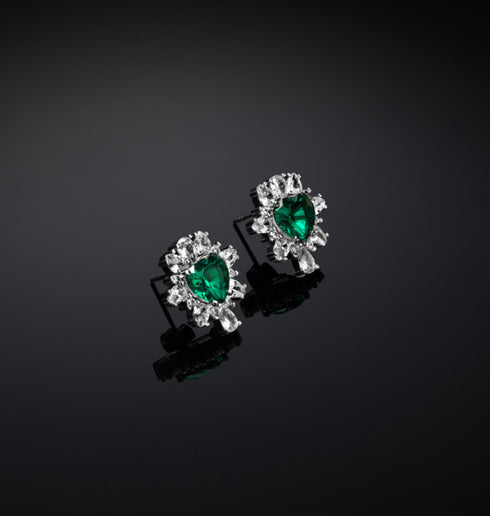 ORECCHINI CUORE EMERALD J19AWJ17