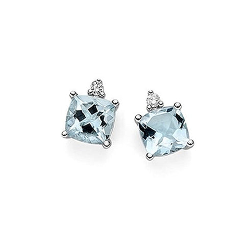ORECCHINI DONNA ORO BIANCO ACQUAMARINA E DIAMANTI REF. DHOA7189.004