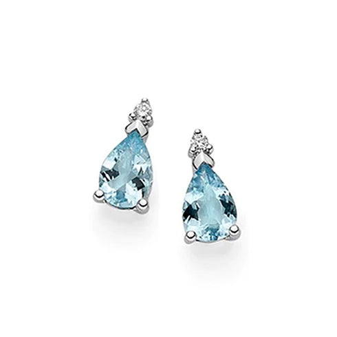 ORECCHINI DONNA ORO IN ORO BIANCO ACQUAMARINA E DIAMANTI REF. DHOA7187.004