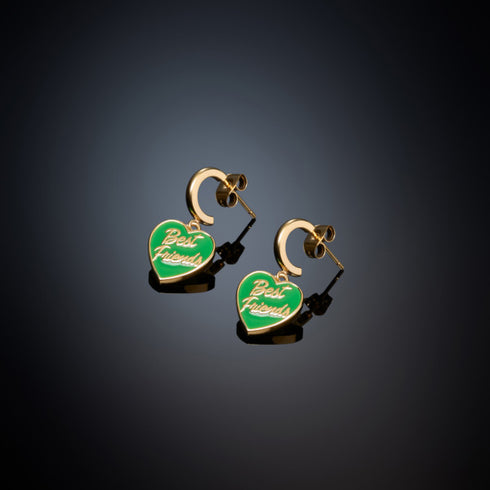ORECCHINI GREEN HEART BEST FRIENDS LOVE PARADE J19AVI09