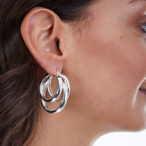 ORECCHINI IN BRONZO ARGENTATO 1964