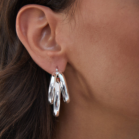 ORECCHINI IN BRONZO ARGENTATO 1964