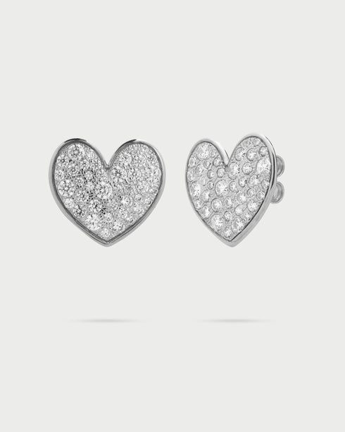 ORECCHINI LOBO CUORE PAVÈ OVERSIZED RODIO ORZ018M2CUORH