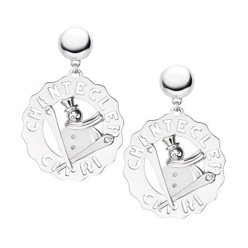 ORECCHINI LOGO ARGENTO CON DIAMANTI C.33701