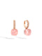 ORECCHINI NUDO IN ORO ROSA CON CASTONE IN ORO BIANCO CON QUARZO ROSA CLASSIC E DIAMANTI BROWN POB4010O6000BRCQR