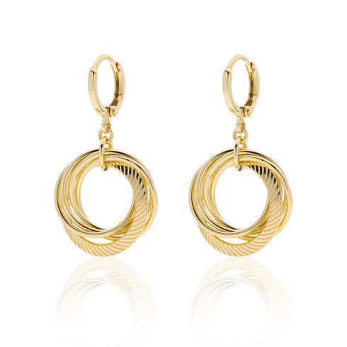 ORECCHINI PENDENTI CON CERCHI DORATI 2340