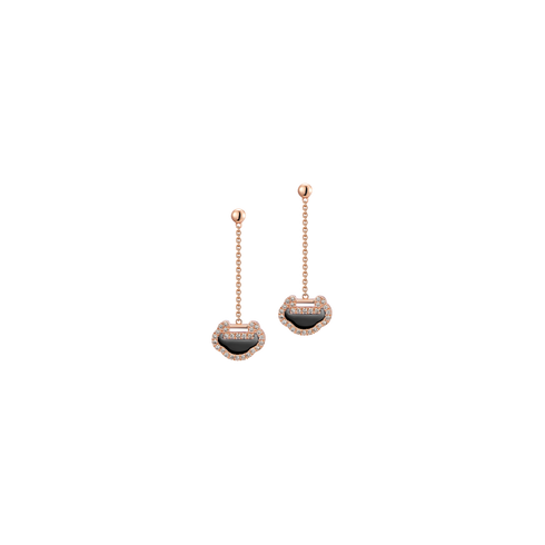 ORECCHINI PETITE YU YI IN ORO ROSA CON DIAMANTI E ONICE YY-ER0002A-RGDON