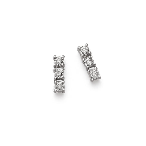 TRILOGY EARRINGS IN WHITE GOLD WITH DIAMONDS DHOT7894