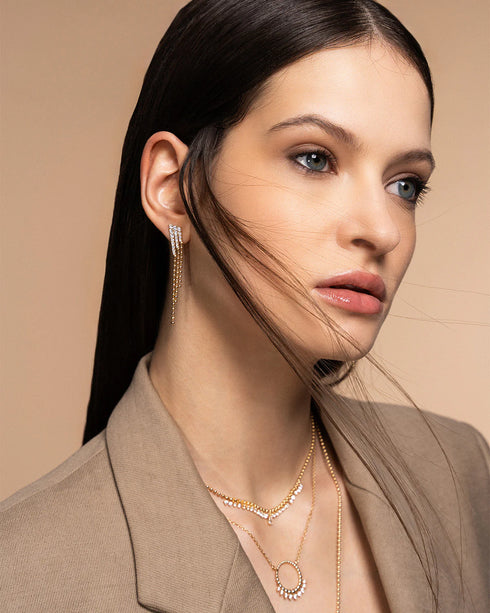 ORECCHINI TRIPLE FRANGE MINI BOUL ORZ028M4AU