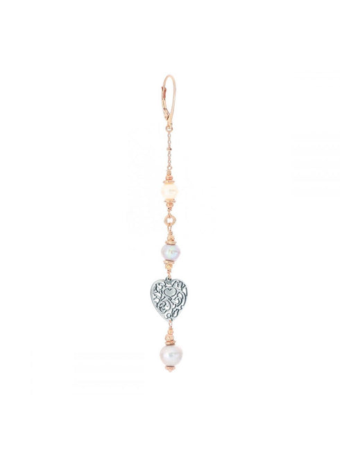 ORECCHINO CUORE VITTORIANO BRUNITO E PERLE ORVIT1PEG