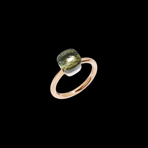 ORO ROSA CON CASTONE IN ORO BIANCO E PRASIOLITE SFACCETTATA PAB4030O6000000PA