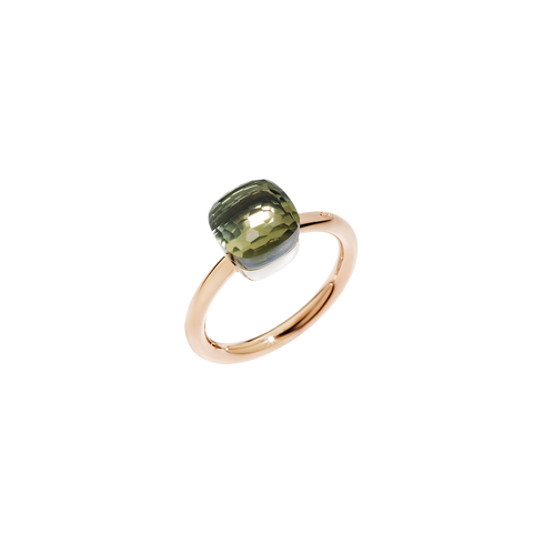 ORO ROSA CON CASTONE IN ORO BIANCO E PRASIOLITE SFACCETTATA PAB4030O6000000PA