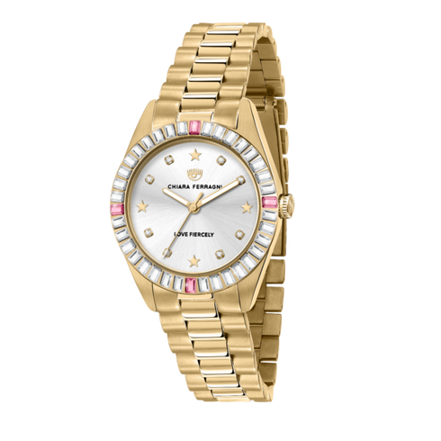 OROLOGIO EVERYDAY ORO GIALLO CON ZIRCONI BAGUETTE 34MM R1953100503