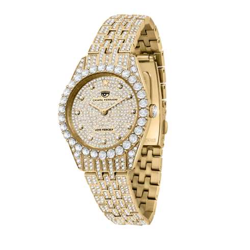 OROLOGIO EVERYDAY ORO GIALLO FULL PAVÉ 32MM R1953100507