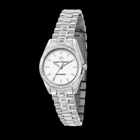 OROLOGIO EVERYDAY SILVER CON ZIRCONI BIANCHI 28MM R1953100517