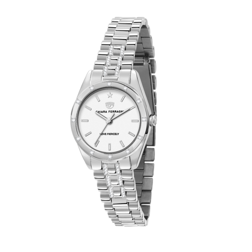 OROLOGIO EVERYDAY SILVER CON ZIRCONI BIANCHI 28MM R1953100517
