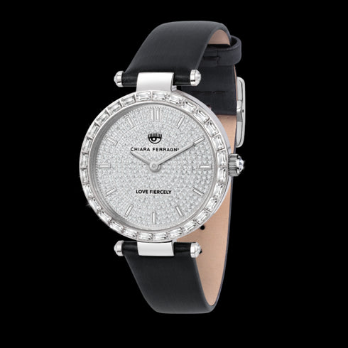 OROLOGIO LADY LIKE SILVER CON CINTURINO IN RASO NERO 34MM R1951103501