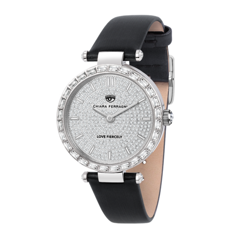 OROLOGIO LADY LIKE SILVER CON CINTURINO IN RASO NERO 34MM R1951103501