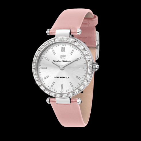 OROLOGIO LADY LIKE SILVER CON CINTURINO IN RASO ROSA 34MM R1951103502