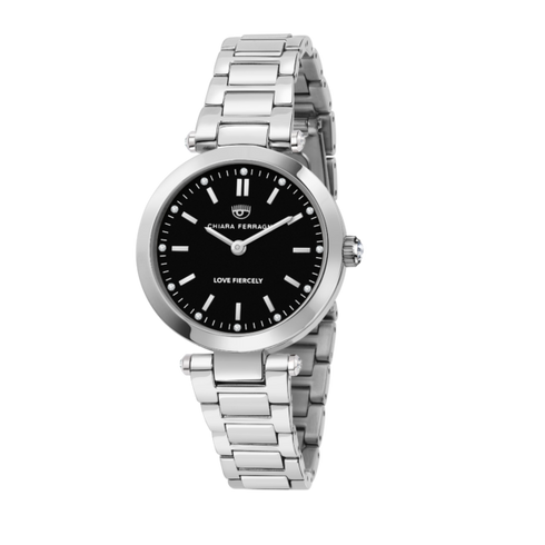 OROLOGIO LADY LIKE SILVER CON QUADRANTE NERO 34MM R1953103506