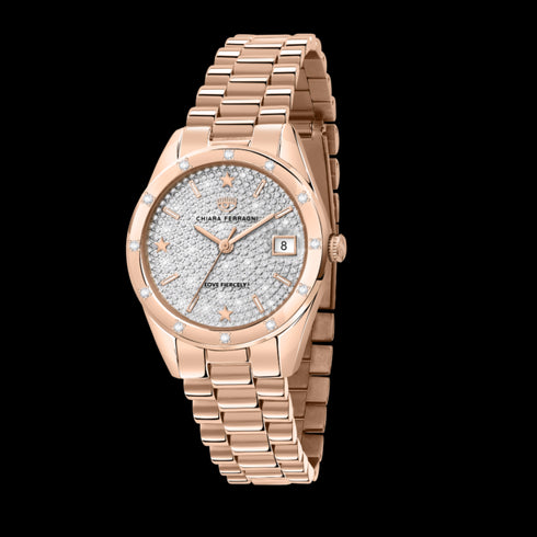 OROLOGIO ORO ROSA EVERYDAY PAVÉ DI ZIRCONI BIANCHI 32MM R1953100513