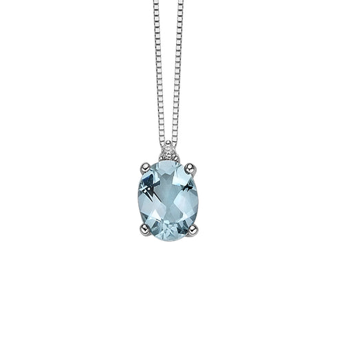 PENDENTE CON ACQUAMARINA OVALE E DIAMANTE DHPA7180