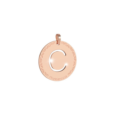 PENDENTE GRANDE IN BRONZO CON INIZIALE INCISA BWRPRC03