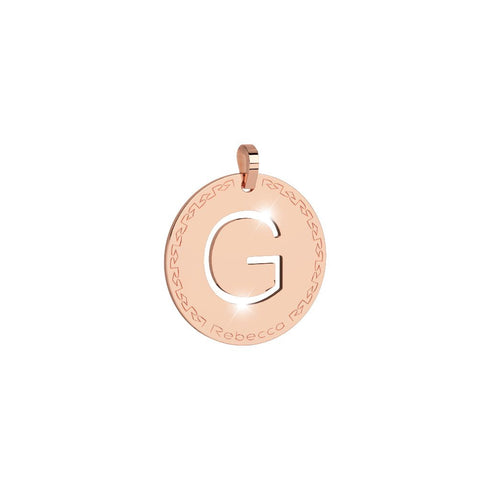 PENDENTE GRANDE IN BRONZO CON INIZIALE INCISA BWRPRG07