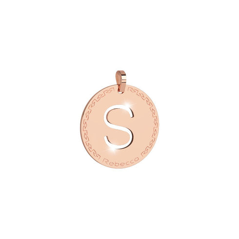 PENDENTE GRANDE IN BRONZO CON INIZIALE INCISA BWRPRS19