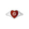 Ring with Interlocking G enamel heart YBC645544001