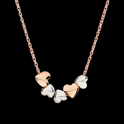 ROSE GOLD & SILVER HEART NECKLACE DCC5000HEART0009A