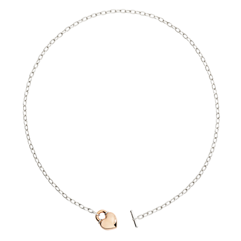 ROSE GOLD & SILVER HEART NECKLACE DCC5001HEART0009A