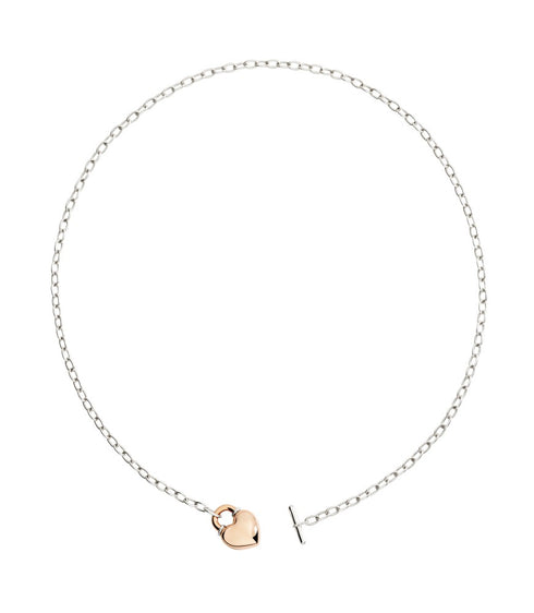 ROSE GOLD & SILVER HEART NECKLACE DCC5001HEART0009A