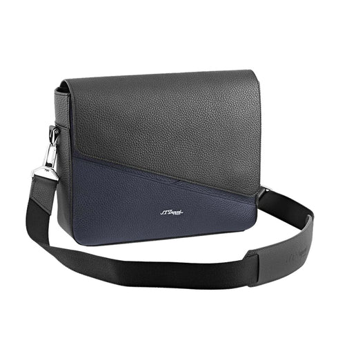 S. T. BORSA MESSENGER NEO CAPSULE GRANULATA BLU NAVY E NERO 181344