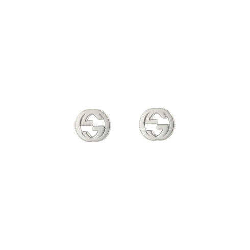 Stud earrings with Interlocking G motif in sterling silver YBD479227001