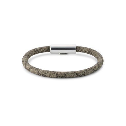 Trademark Bracelet in beige/ebony GG Supreme canvas and sterling silver closure YBA797156001