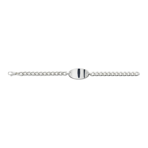 Trademark Bracelet in sterling silver and black enameled oval tag _ tag 30 mm YBA797043001