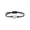 Trademark Bracelet in sterling silver and black leather strap with oval tag YBA797194001