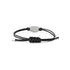Trademark Bracelet in sterling silver and black leather strap with oval tag YBA797194001