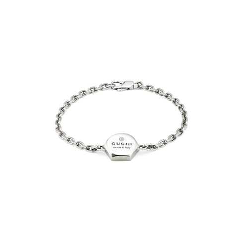 Trademark Bracelet in sterling silver with Gucci trademark charm YBA779169001