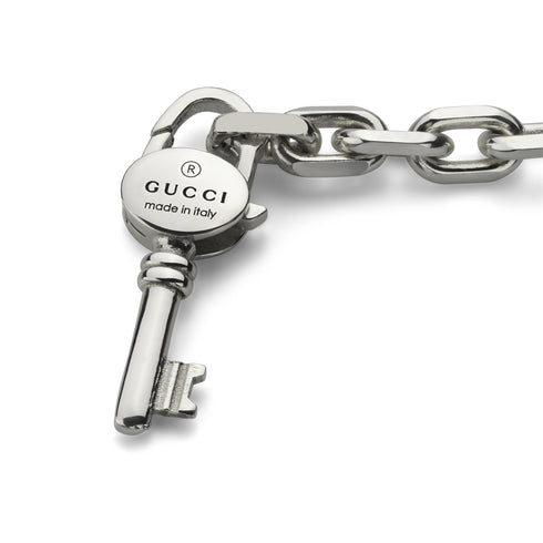 Trademark Bracelet in sterling silver with key motif and Gucci trademark detail YBA796345001