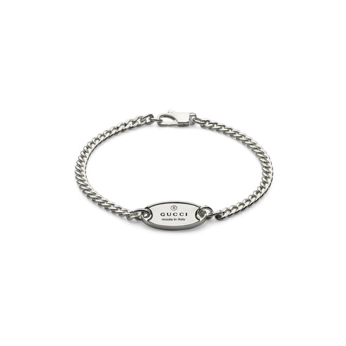 Trademark Bracelet in sterling silver with oval tag, tag 20 mm YBA797152001