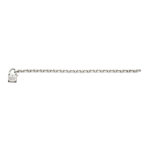 Trademark Bracelet in sterling silver with padlock motif and Gucci trademark detail YBA796341001