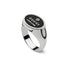 Trademark Chevalier ring in sterling silver with black enameled oval tag YBC797143001