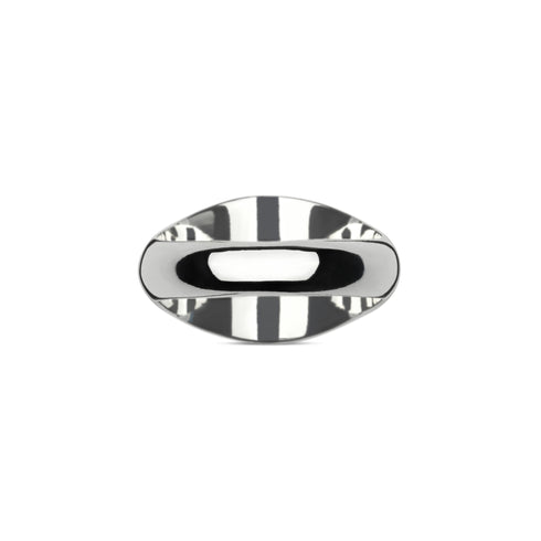 Trademark Chevalier ring in sterling silver with black enameled oval tag YBC797143001