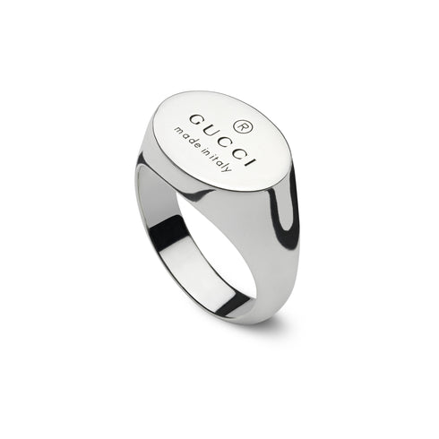 Trademark Chevalier ring with oval tag in sterling silver YBC797033001