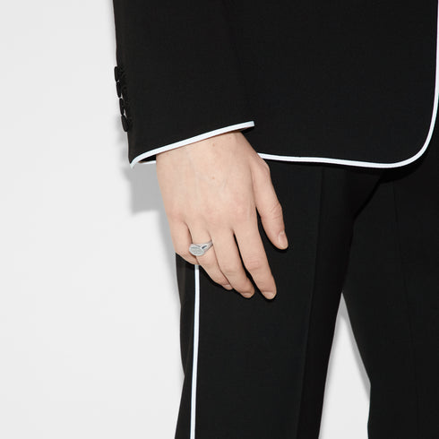 Trademark Chevalier ring with oval tag in sterling silver YBC797033001