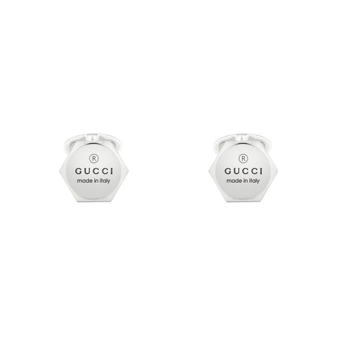 Trademark Cufflinks in sterling silver with Gucci trademark YBE779163001